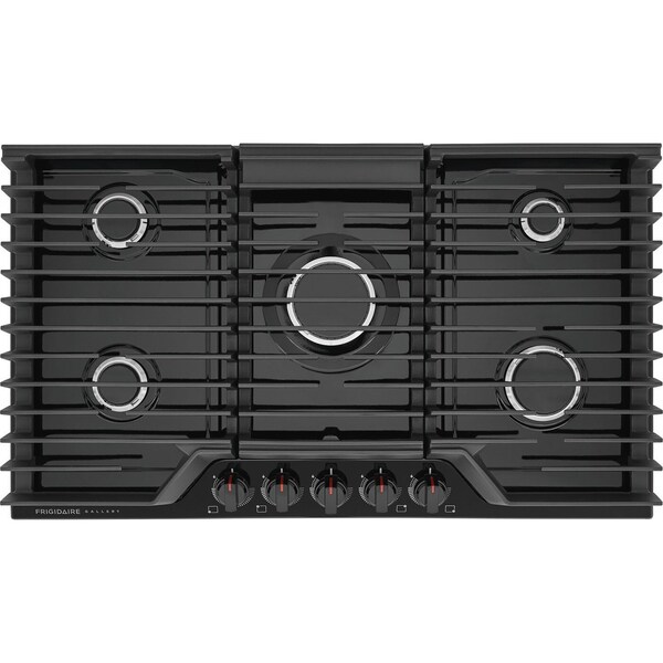 Frigidaire Frigidaire Gallery 36-inch Black Gas Cooktop with 18,000 BTU Burner and Backlit LED Knobs GCCG3648AB - main